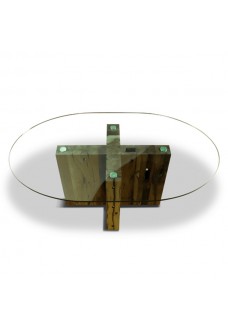 Spirit Dining Table Oval Reclaimed Oak 3